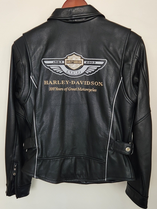 Harley-Davidson Jackets & Blazers - Harley-Davidson Black Leather Jacket — 100 Years Anniversary - Womenn's S